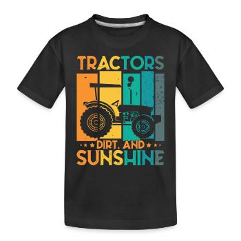 Traktor Kleinkind Landwirtschaft Landwirt - Kinder Premium Bio T-Shirt - Schwarz - Vorne