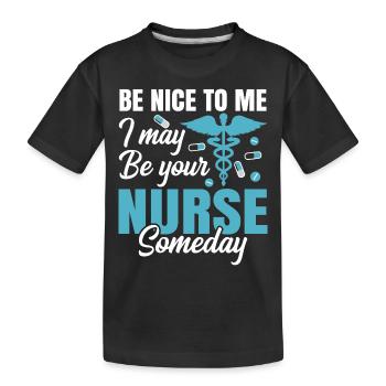Krankenschwester Sei Nett Zu MirKrankenschwester - Kinder Premium Bio T-Shirt - Schwarz - Vorne