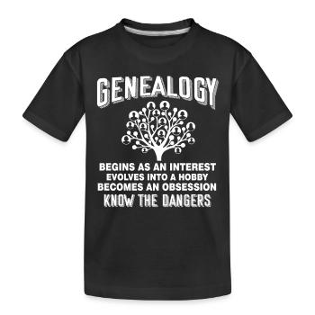 Genealogy Genealogy Begins As In Interest - Kids' Premium Organic T-Shirt - black - Front