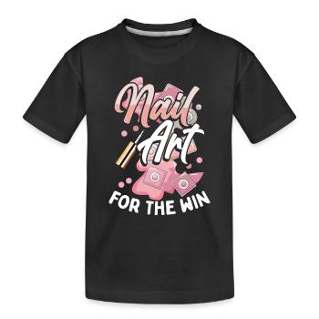 Nail art for victory - Kids' Premium Organic T-Shirt - black - Front