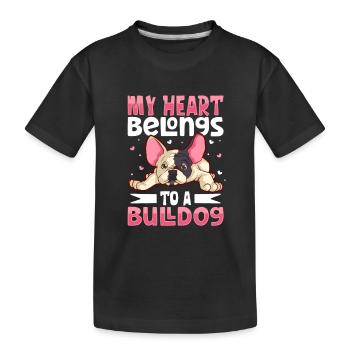 french bulldog english bulldog dog lover bulldog - Kinder Premium Bio T-Shirt - Schwarz - Vorne