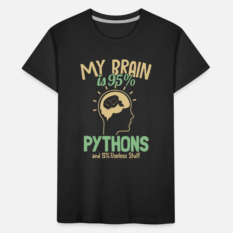 Mon cerveau est composé à 95% de pythons Python Snake Banana T-shirt bio Premium Enfant