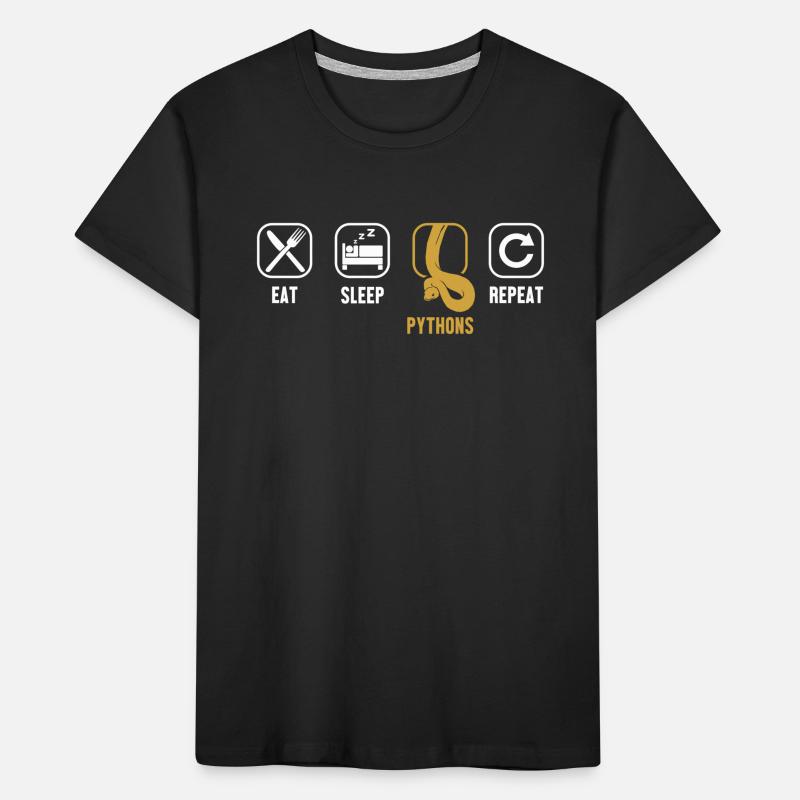 Manger Dormir Pythons Répéter Python Serpent Banane T-shirt bio Premium Enfant