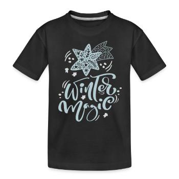 Winter Design, Winter Magic Winter Motiv mit Stern - Kinder Premium Bio T-Shirt - Schwarz - Vorne