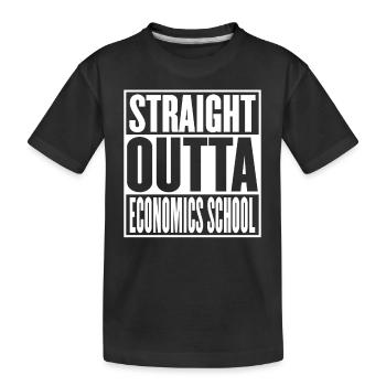 Straight Outta Economics School Abschluss Lustig - Kinder Premium Bio T-Shirt - Schwarz - Vorne