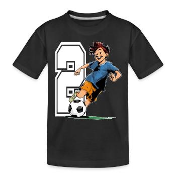 Football Anniversaire - garçon de 2 ans - 2. - T-shirt bio Premium Enfant - noir - Devant