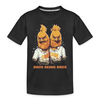 Bros unter sich: Die Hühner Brüder - Kinder Premium Bio T-Shirt - Schwarz - Vorne
