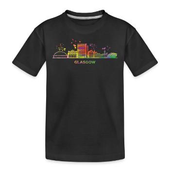 Glasgow Skyline Cityscape Glasgow - T-shirt bio Premium Enfant - noir - Devant