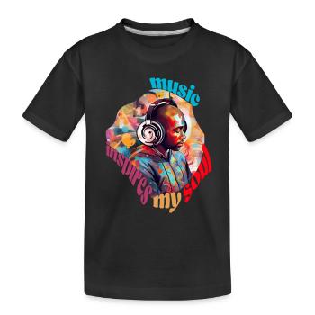 Music saves my soul - Kids' Premium Organic T-Shirt - black - Front