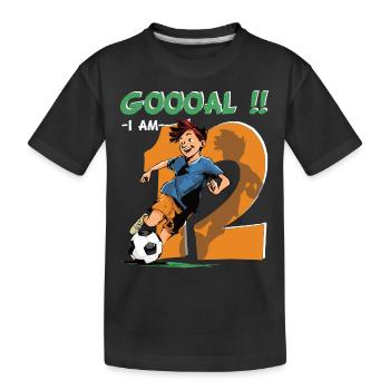 Football Birthday - 12 years old boy - 12. - Kids' Premium Organic T-Shirt - black - Front