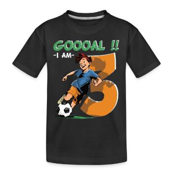 Football Birthday - 3 years old Boy - 3. - Kids' Premium Organic T-Shirt - black - Front