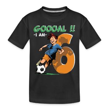 Anniversaire de football - 6 ans Garçon - 6. - T-shirt bio Premium Enfant - noir - Devant
