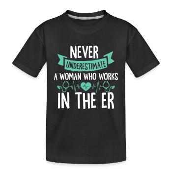 Emergency Department ER Nurse Emergency Department - Kids' Premium Organic T-Shirt - black - Front