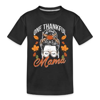 Eine dankbare Mama lustig Herbst Herbst - Kinder Premium Bio T-Shirt - Schwarz - Vorne