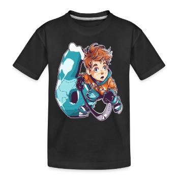 Anniversaire de hockey sur glace - 6 ans Garçon - 6. - T-shirt bio Premium Enfant - noir - Devant