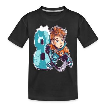 Anniversaire de hockey sur glace - garçon de 8 ans - 8. - T-shirt bio Premium Enfant - noir - Devant