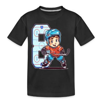 Anniversaire de hockey sur glace - garçon de 8 ans - 8. - T-shirt bio Premium Enfant - noir - Devant