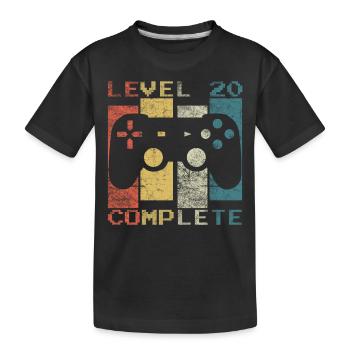20 Birthday Gamer Level 20 complete Vintage - Kids' Premium Organic T-Shirt - black - Front
