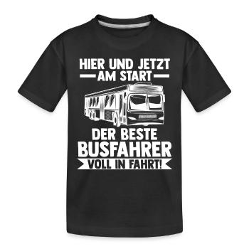 Bus Busfahrer - Kinder Premium Bio T-Shirt - Schwarz - Vorne