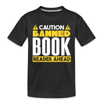 Verbotener Buchleser voraus - Kinder Premium Bio T-Shirt - Schwarz - Vorne
