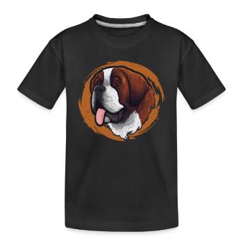 Rüde Vierbeiner Wauwau Hundebesitzer Bernhardiner - Kinder Premium Bio T-Shirt - Schwarz - Vorne