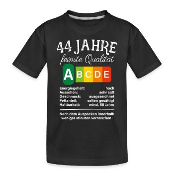 44 Jahre Feinste Qualität Geschenk 44. Geburtstag - Kinder Premium Bio T-Shirt - Schwarz - Vorne