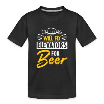 Elevator Technician Elevator Mechanic - Kids' Premium Organic T-Shirt - black - Front