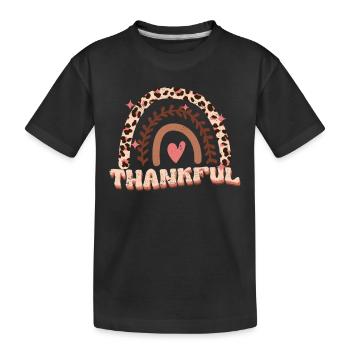 Gratitude Thanksgiving Teacher Fall Season - Kids' Premium Organic T-Shirt - black - Front
