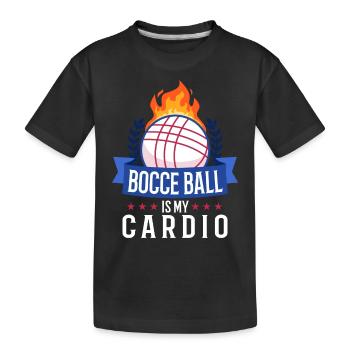 La pétanque est mon cardio - T-shirt bio Premium Enfant - noir - Devant