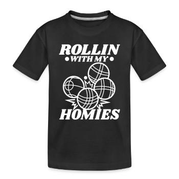 Rollin avec mes copains Bocce Ball - T-shirt bio Premium Enfant - noir - Devant