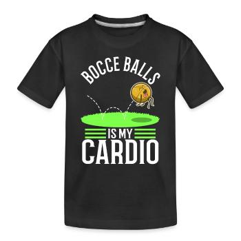 La pétanque est mon cardio - T-shirt bio Premium Enfant - noir - Devant