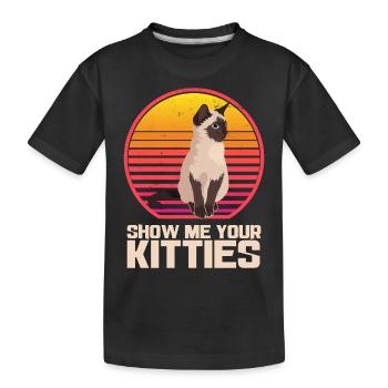 Zeig mir deine Kätzchen - Kinder Premium Bio T-Shirt - Schwarz - Vorne