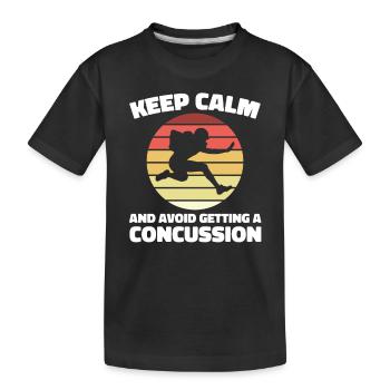 Staying calm and having a concussion - Kids' Premium Organic T-Shirt - black - Front