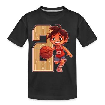 Basketball Anniversaire - 2 ans Garçon - 2. - T-shirt bio Premium Enfant - noir - Devant