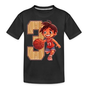 Basketball Birthday - 3 years old Boy - 3. - Kids' Premium Organic T-Shirt - black - Front