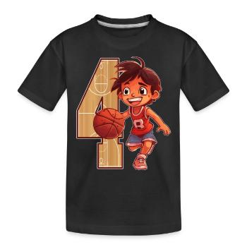 Basketball Anniversaire - 4 ans Garçon - 4. - T-shirt bio Premium Enfant - noir - Devant
