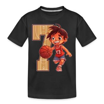 Basketball Birthday - 7 years old Boy - 7. - Kids' Premium Organic T-Shirt - black - Front