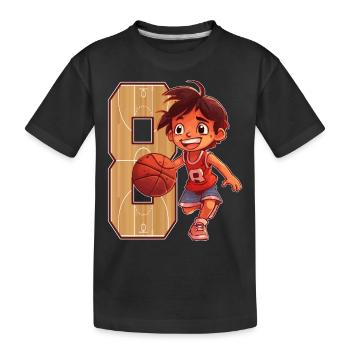 Basketball Birthday - 8 years old Boy - 8. - Kids' Premium Organic T-Shirt - black - Front