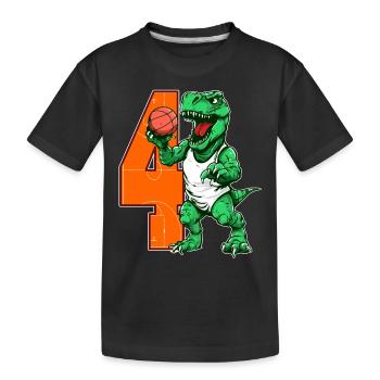 Basketball Dino - garçon de 4 ans - 4. - T-shirt bio Premium Enfant - noir - Devant