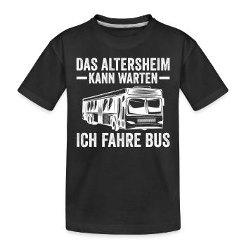 Bus Busfahrer - Kinder Premium Bio T-Shirt - Schwarz - Vorne