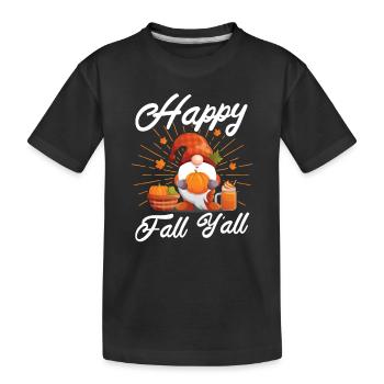 Fröhlichen Herbst Y'all Funny Gnome Lover Kürbis - Kinder Premium Bio T-Shirt - Schwarz - Vorne