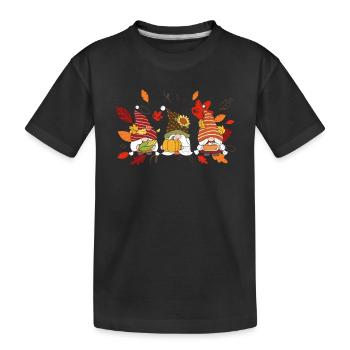 Kürbis Gnome Herbst Herbst niedlich Halloween - Kinder Premium Bio T-Shirt - Schwarz - Vorne