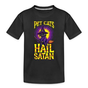 Hexe Okkult Gothic Dunkel Satanisch Unheilige - Kinder Premium Bio T-Shirt - Schwarz - Vorne
