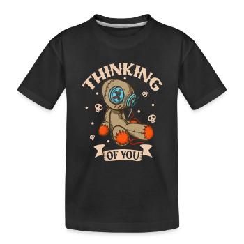 Hexe Okkult Gothic Dunkel Satanisch Unheilige - Kinder Premium Bio T-Shirt - Schwarz - Vorne