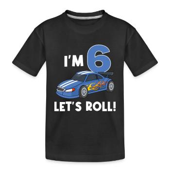 Kindergeburtstag Autorennen Auto / 6 Jahre - Kinder Premium Bio T-Shirt - Schwarz - Vorne