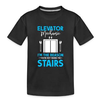 Elevator Technician Elevator Mechanic - Kids' Premium Organic T-Shirt - black - Front