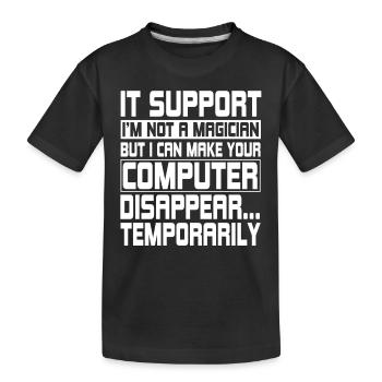 Drôle d’ingénieur informatique de support informatique - T-shirt bio Premium Enfant - noir - Devant