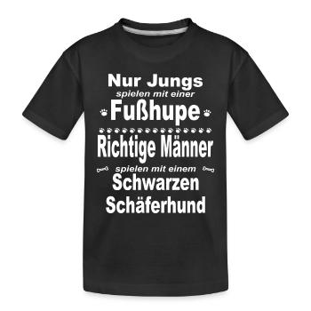 Jungs, Männer, Fußhupe - Schwarzer Schäferhund - Kinder Premium Bio T-Shirt - Schwarz - Vorne