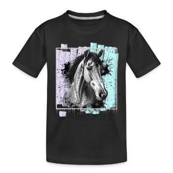 Horse - Kids' Premium Organic T-Shirt - black - Front