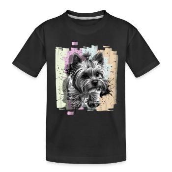 Yorkshire Terrier - Kinder Premium Bio T-Shirt - Schwarz - Vorne